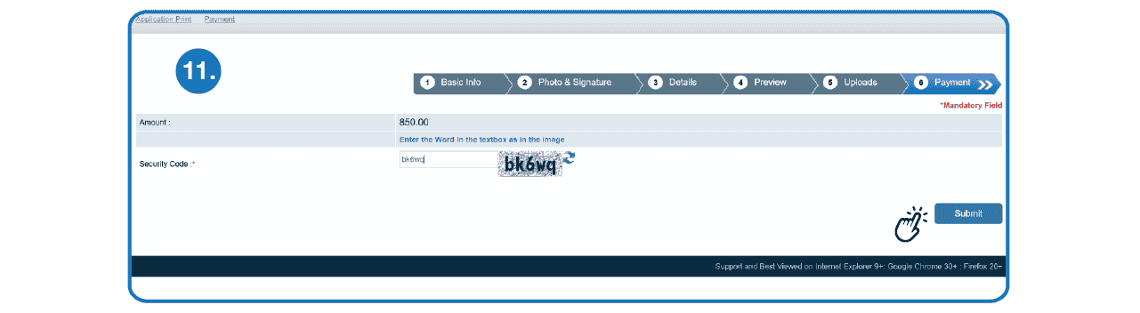 Step 11 to Fill RBI Grade B Application Form Step 11 - Fill RBI Grade B Application Form