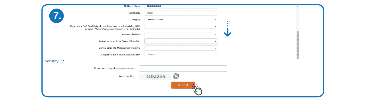Step 7 - Fill UGC NET Online Application Form Step 7 to Fill UGC NET Online Application Form