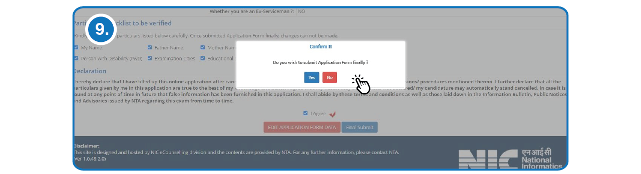 Step 9 to Fill UGC NET Online Application Form