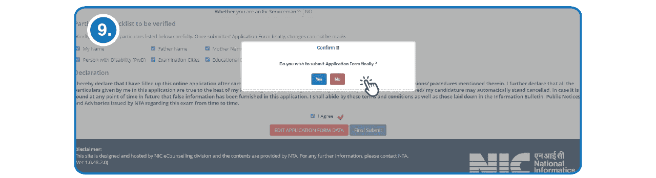 Step 9 - Fill UGC NET Online Application Form Step 9 to Fill UGC NET Online Application Form