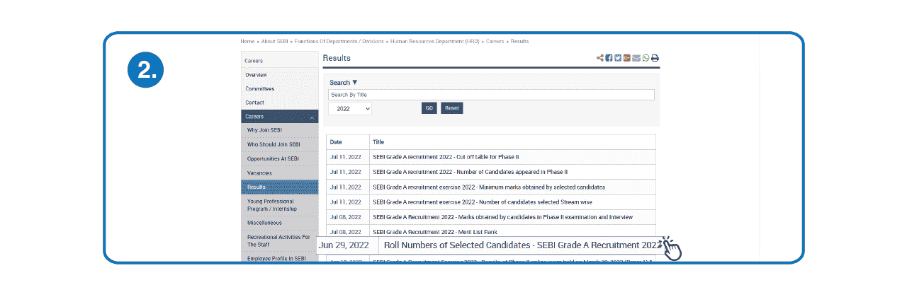 Step 02 to Check SEBI Grade A Final Result Step 02 - Check SEBI Grade A Final Result