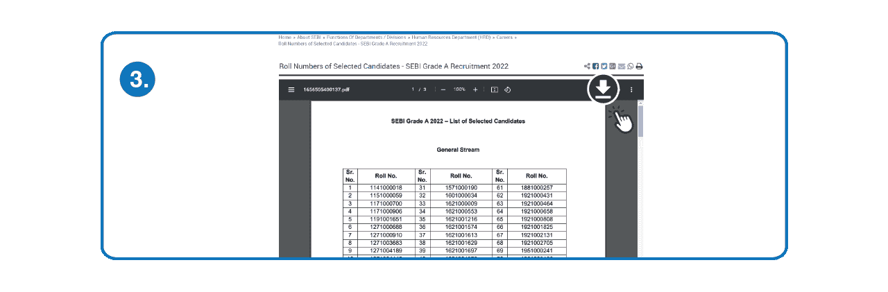 Step 03 to Check SEBI Grade A Final Result Step 03 - Check SEBI Grade A Final Result
