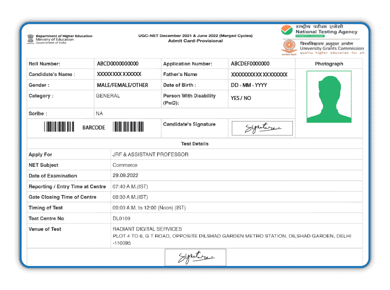 UGC NET 2022 Admit Card 2022 Admit Card for UGC NET